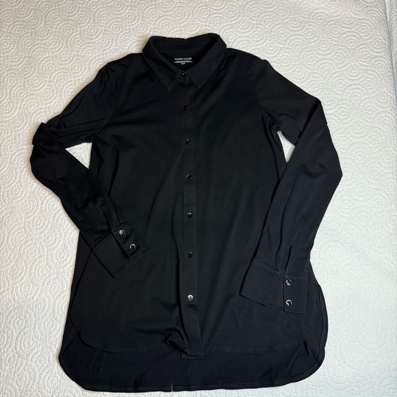 Eileen Fisher Black Long Sleeve shirt - Picture 5 of 9